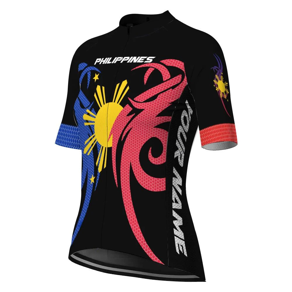 Personalized Philippines Women's Cycling Jersey Short Sleeve