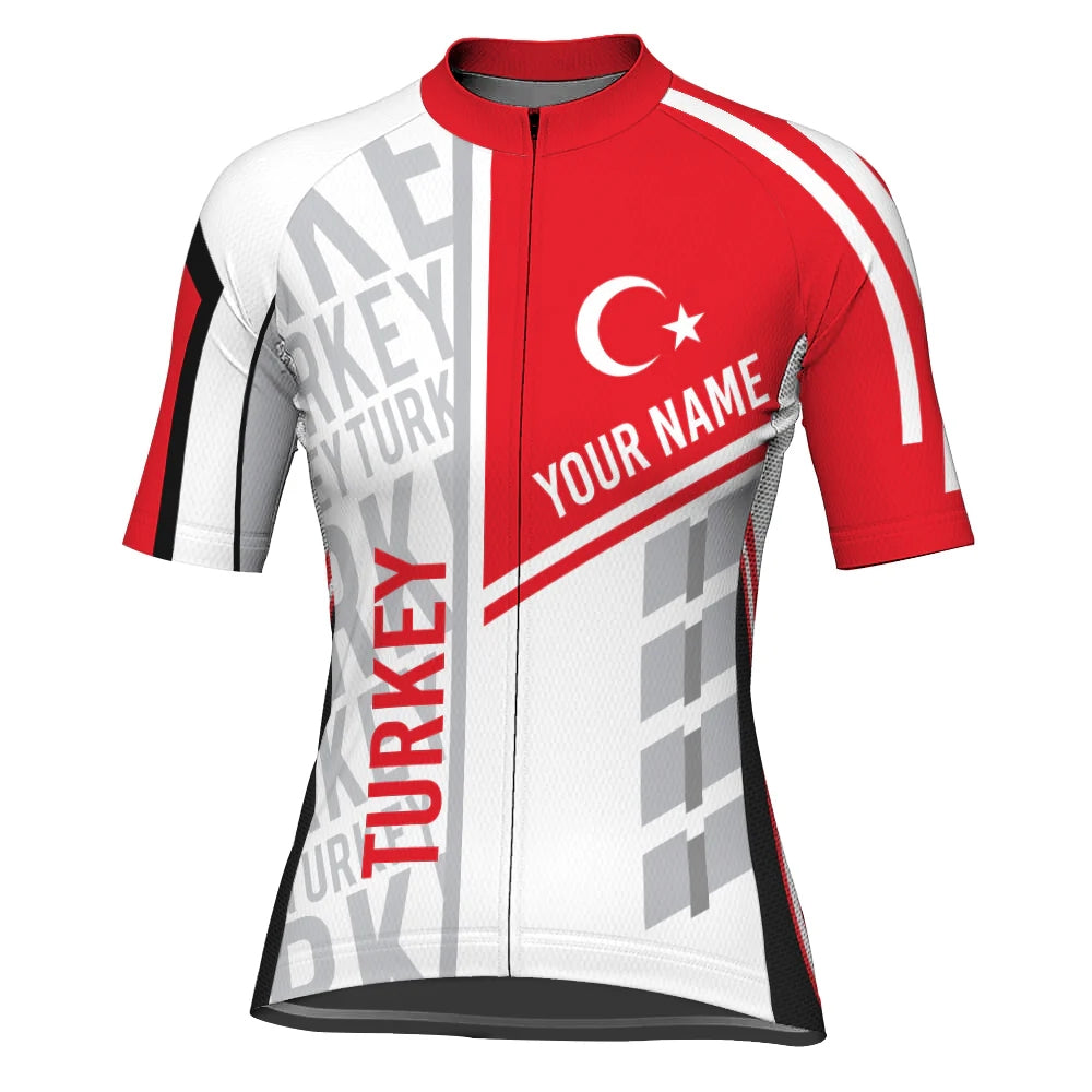 Personalized Turkey Women's Cycling Jersey Short Sleeve
