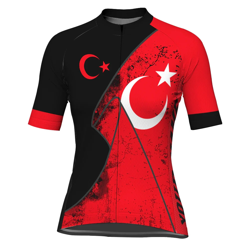 Personalized Turkey Women's Cycling Jersey Short Sleeve