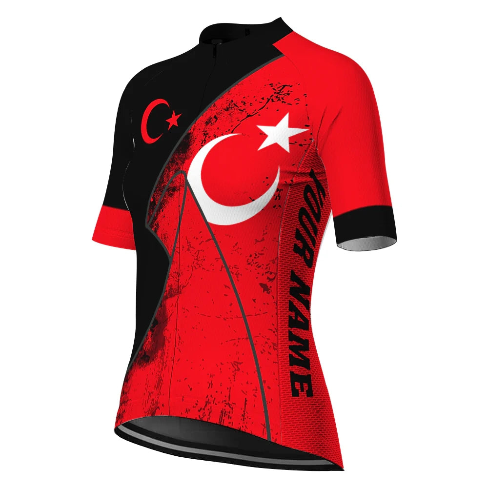 Personalized Turkey Women's Cycling Jersey Short Sleeve