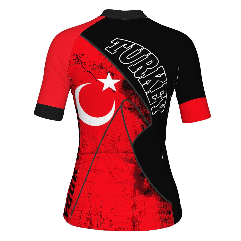Personalized Turkey Women's Cycling Jersey Short Sleeve