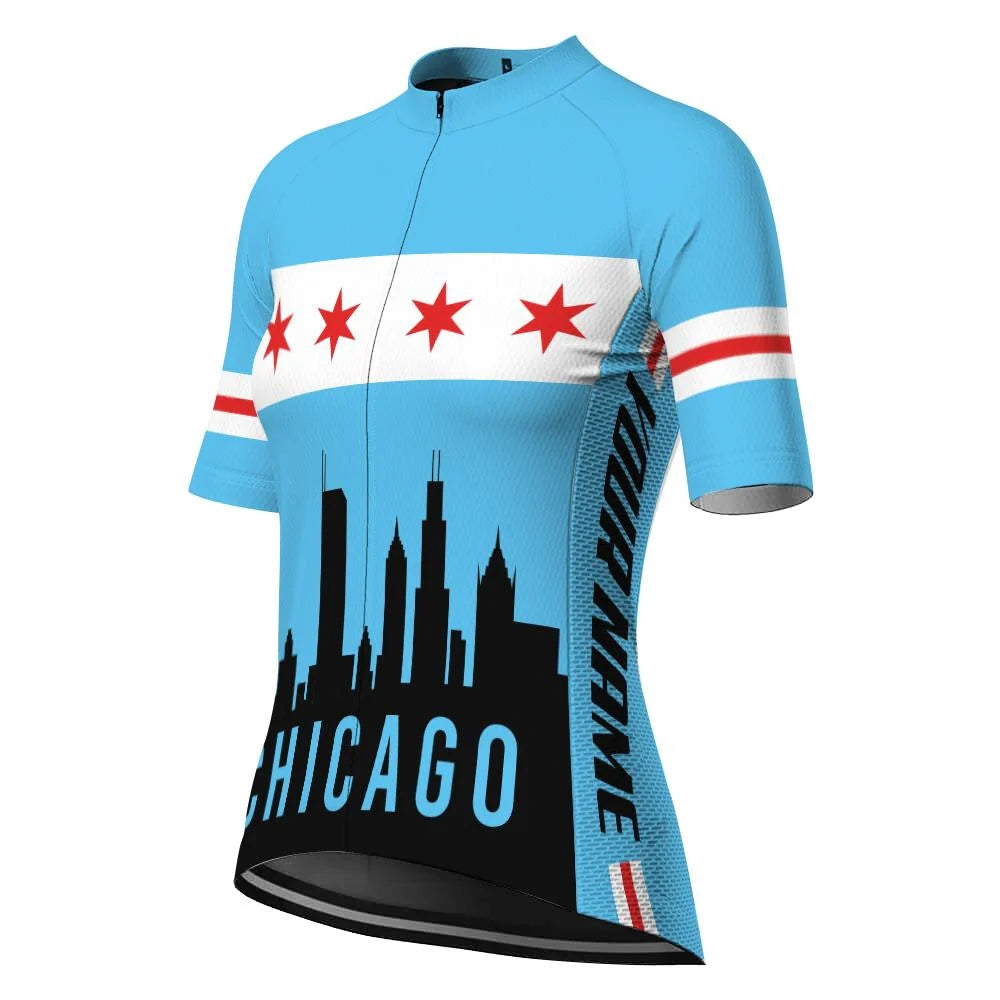 Customized Chicago Women's Cycling Jersey Short Sleeve
