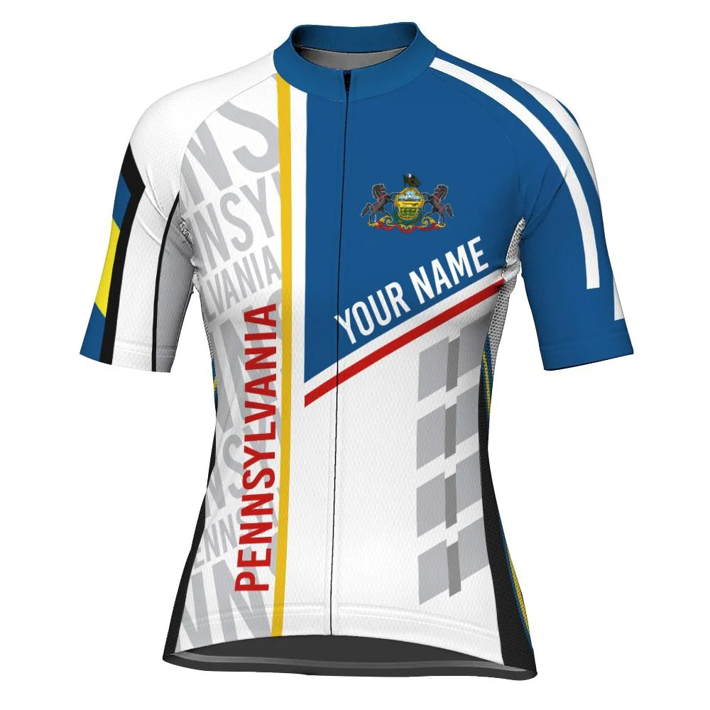 Customize Pennsylvania Women's Cycling Jersey Short Sleeve