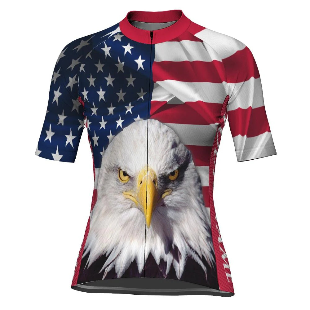 Customize Usa Women's Cycling Jersey Short Sleeve
