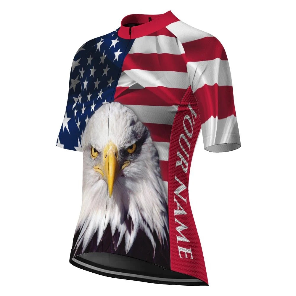 Customize Usa Women's Cycling Jersey Short Sleeve