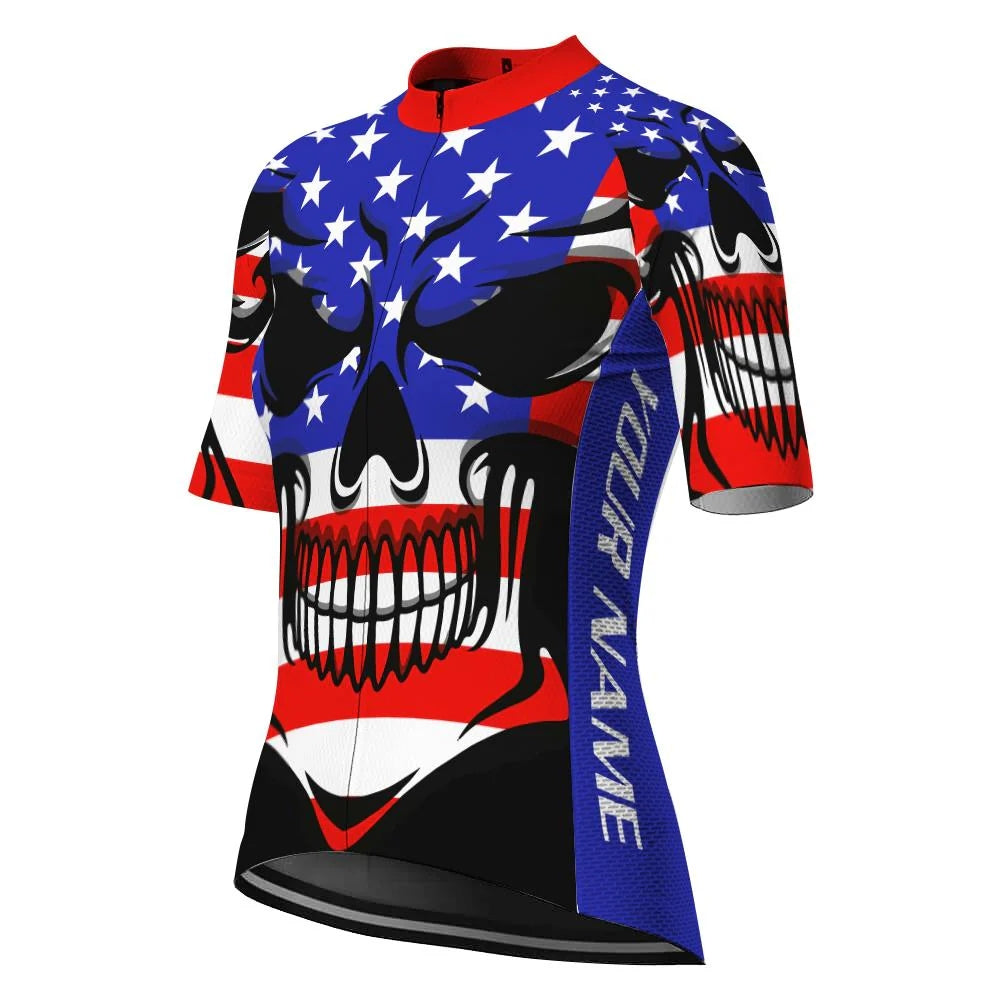 Customize Usa Women's Cycling Jersey Short Sleeve