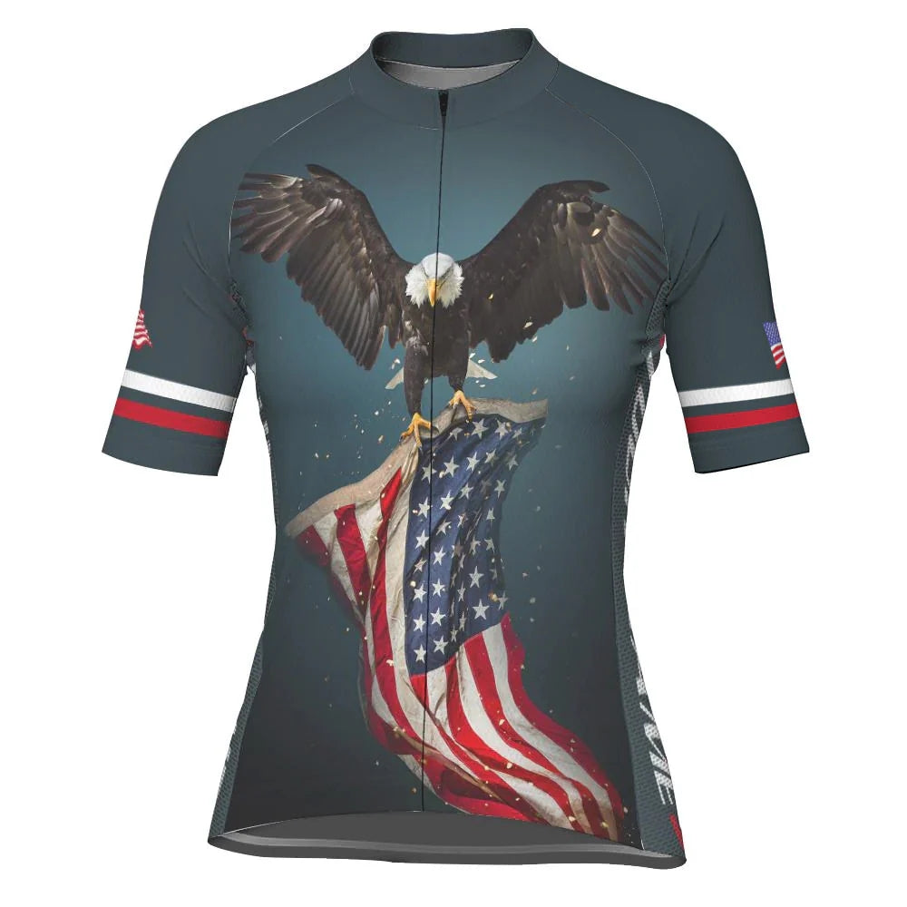 Customize Usa Women's Cycling Jersey Short Sleeve