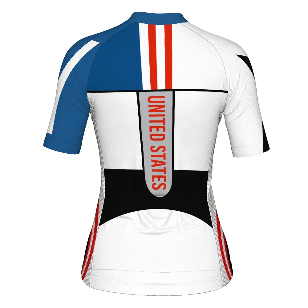 Customize Usa Women's Cycling Jersey Short Sleeve