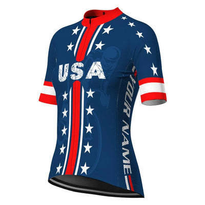 Customize Usa Women's Cycling Jersey Short Sleeve