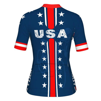 Customize Usa Women's Cycling Jersey Short Sleeve