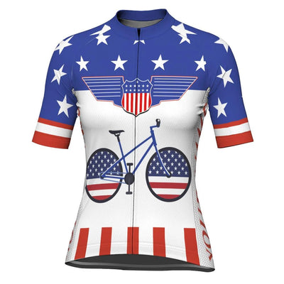 Customize Usa Women's Cycling Jersey Short Sleeve
