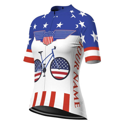 Customize Usa Women's Cycling Jersey Short Sleeve