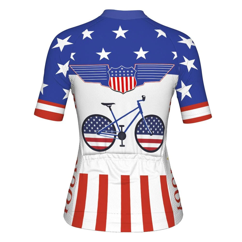 Customize Usa Women's Cycling Jersey Short Sleeve
