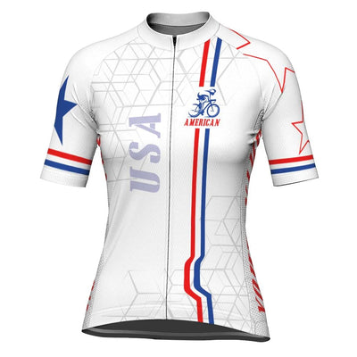 Customize Usa Women's Cycling Jersey Short Sleeve