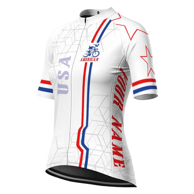 Customize Usa Women's Cycling Jersey Short Sleeve
