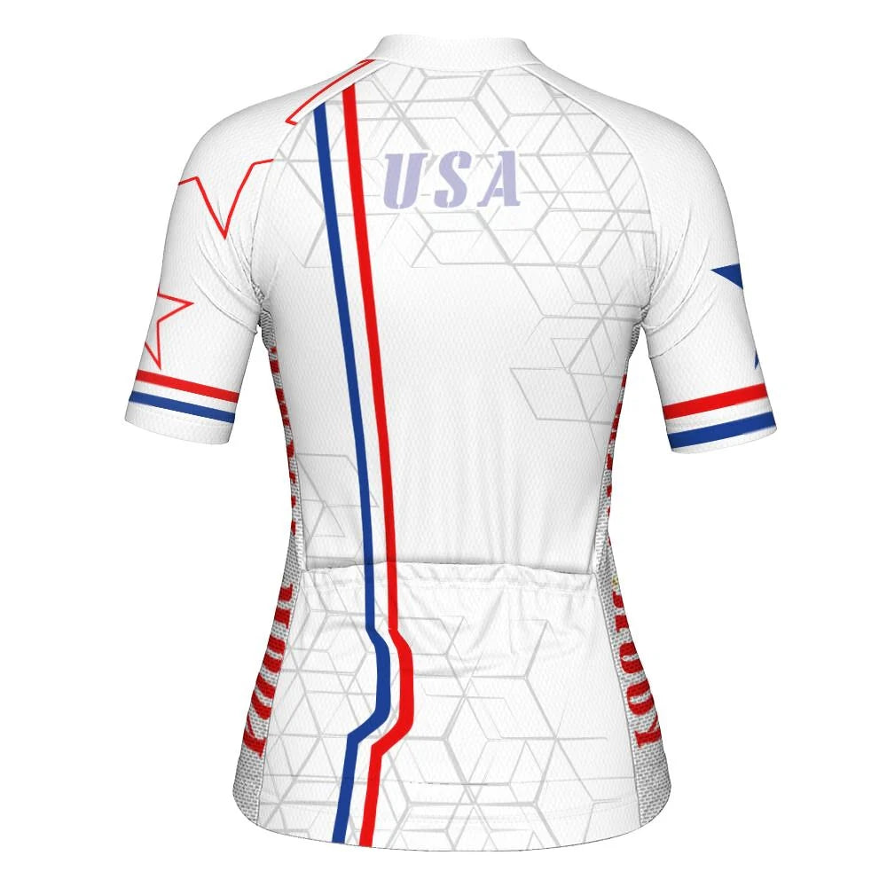 Customize Usa Women's Cycling Jersey Short Sleeve