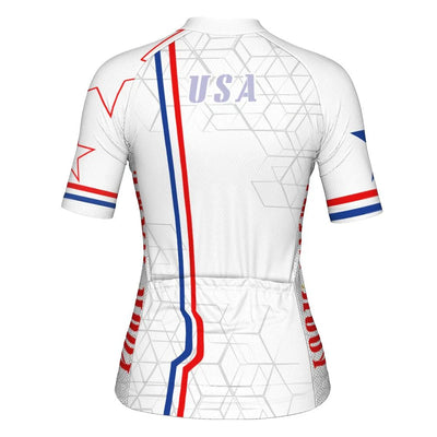 Customize Usa Women's Cycling Jersey Short Sleeve