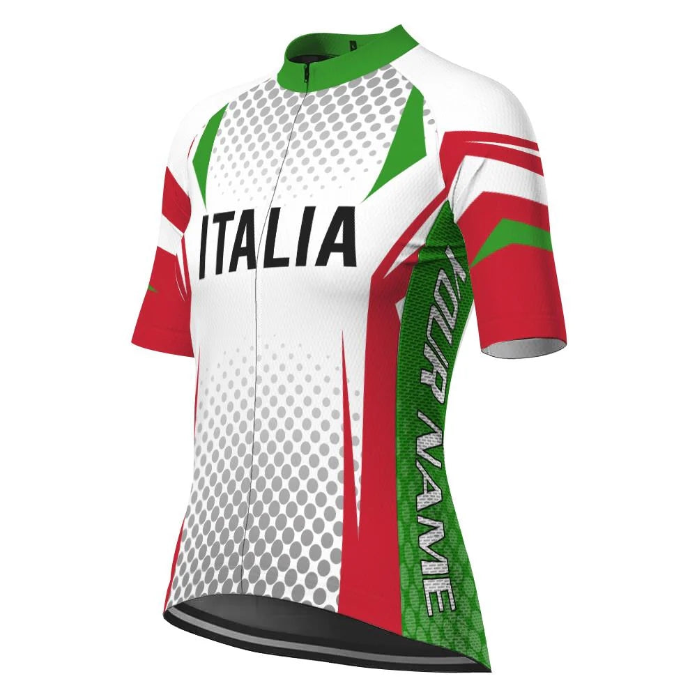 Custom Italia Women's Cycling Jersey Short Sleeve