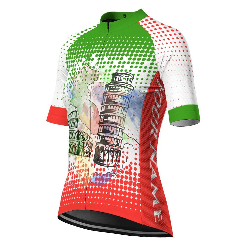 Custom Italia Women's Cycling Jersey Short Sleeve
