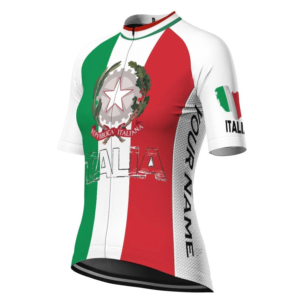 Custom Italia Women's Cycling Jersey Short Sleeve