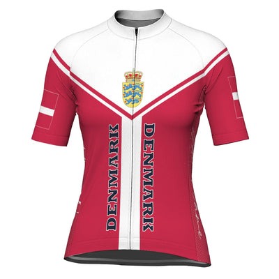 Customized Denmark Women's Cycling Jersey Short Sleeve