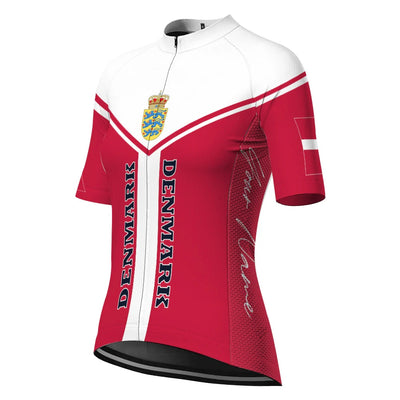 Customized Denmark Women's Cycling Jersey Short Sleeve