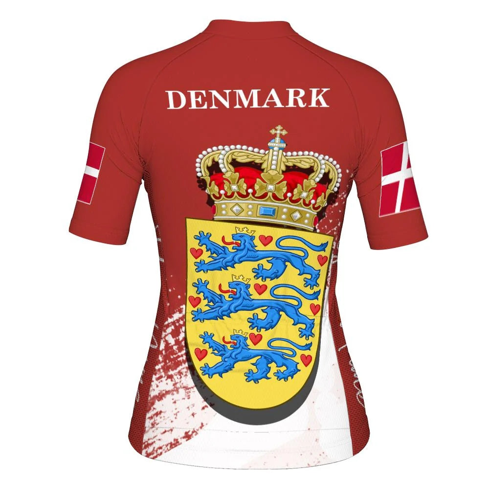 Customized Denmark Women's Cycling Jersey Short Sleeve