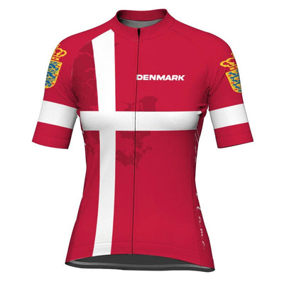 Customized Denmark Women's Cycling Jersey Short Sleeve