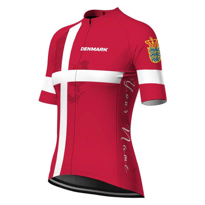 Customized Denmark Women's Cycling Jersey Short Sleeve