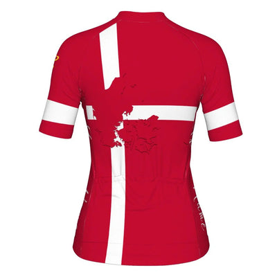 Customized Denmark Women's Cycling Jersey Short Sleeve