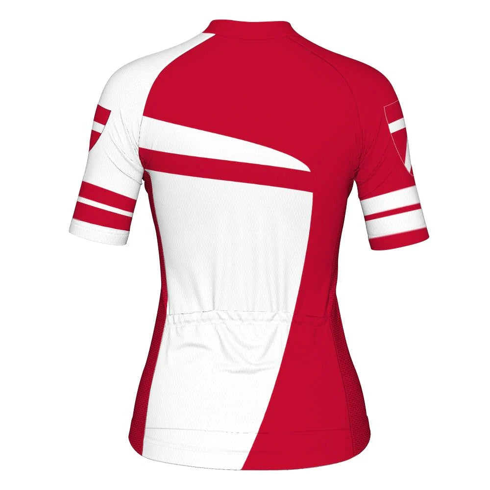 Customized Denmark Women's Cycling Jersey Short Sleeve