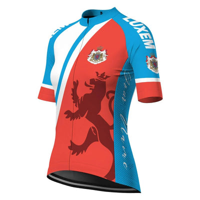 Customized Luxembourg Women's Cycling Jersey Short Sleeve