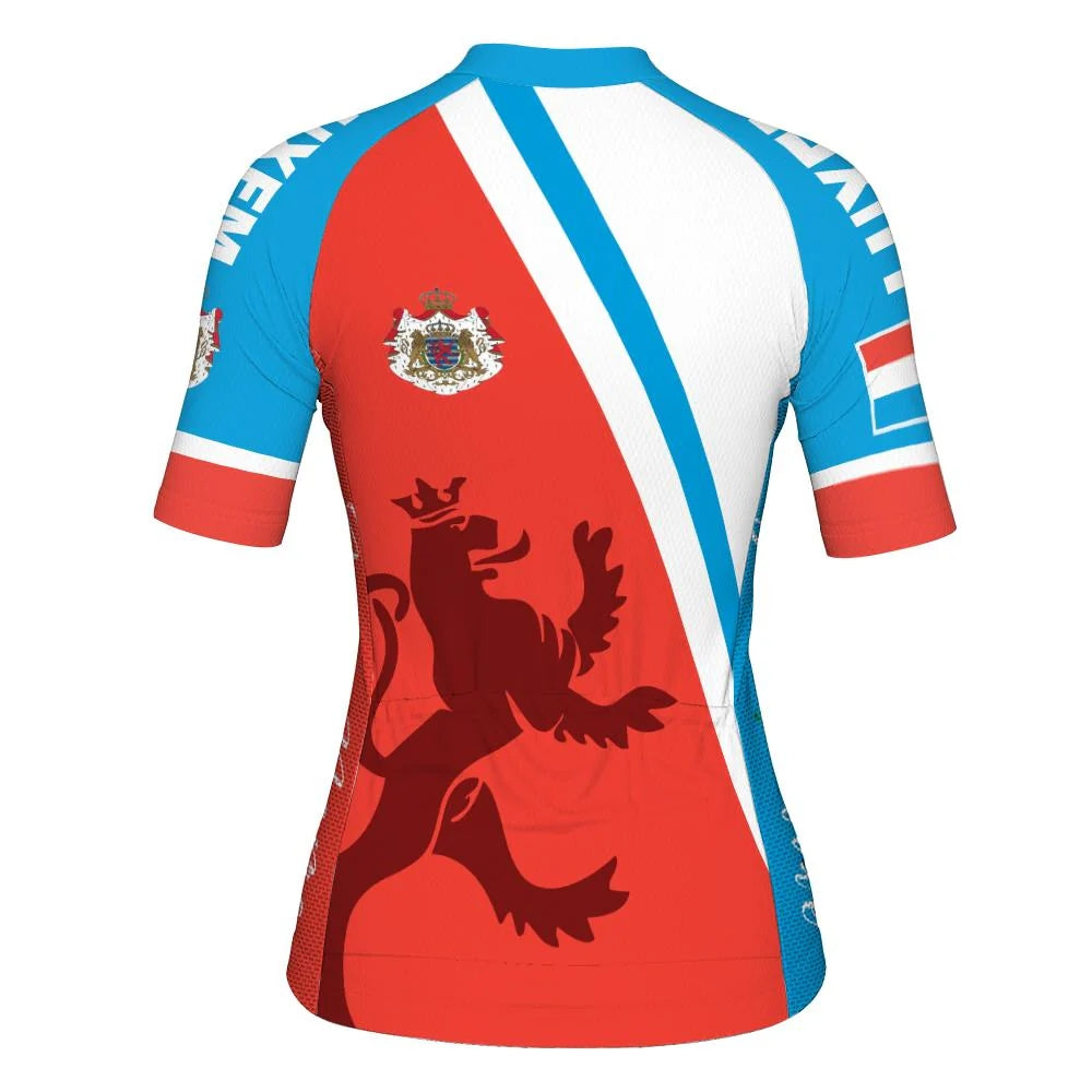 Customized Luxembourg Women's Cycling Jersey Short Sleeve