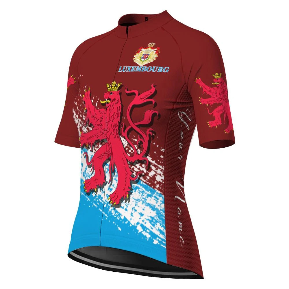 Customized Luxembourg Women's Cycling Jersey Short Sleeve