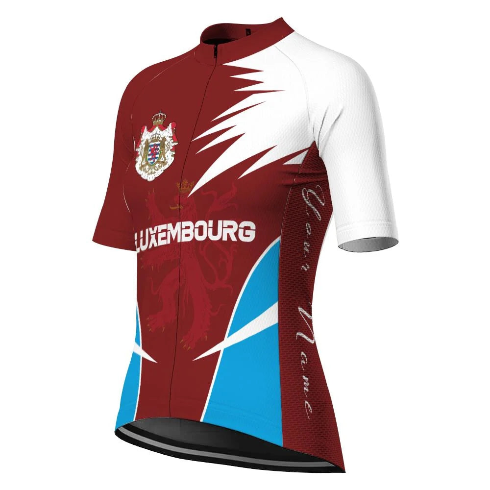 Customized Luxembourg Women's Cycling Jersey Short Sleeve