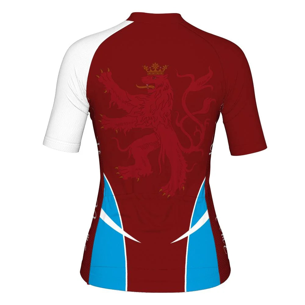 Customized Luxembourg Women's Cycling Jersey Short Sleeve