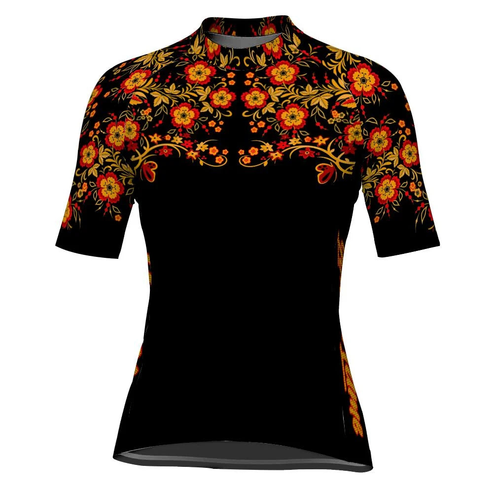 Customized Flower Women's Cycling Jersey Short Sleeve