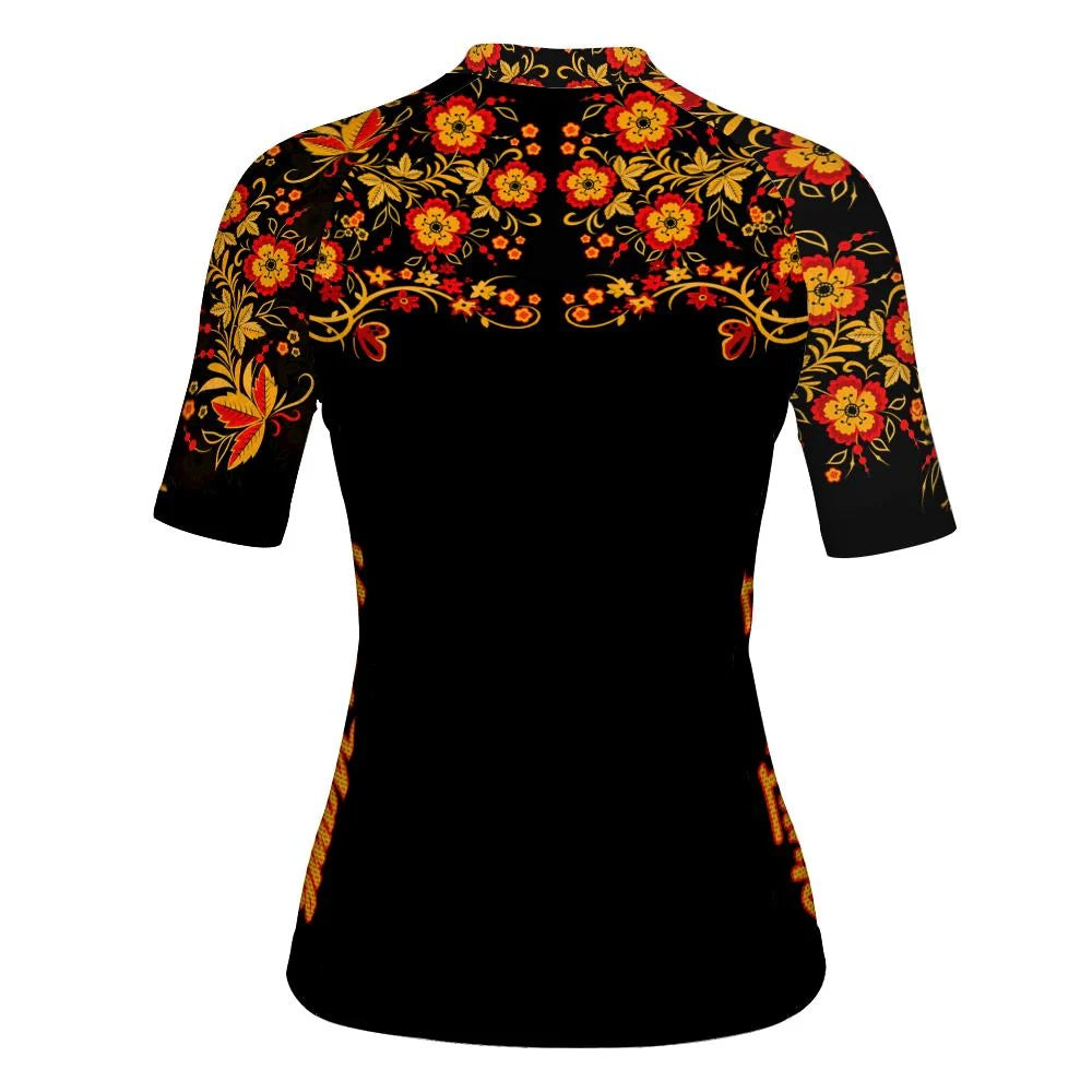 Customized Flower Women's Cycling Jersey Short Sleeve
