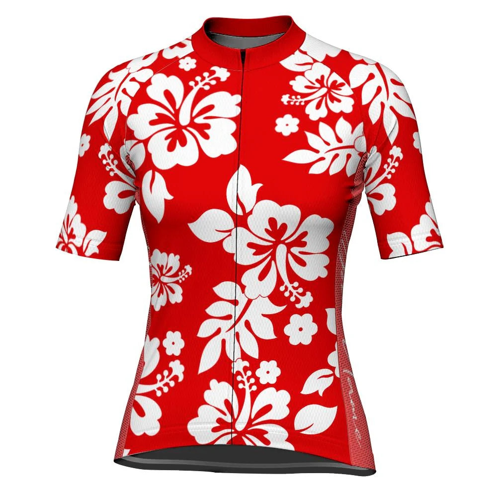 Customized Flower Women's Cycling Jersey Short Sleeve