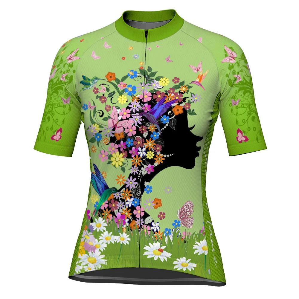 Customized Flower Women's Cycling Jersey Short Sleeve