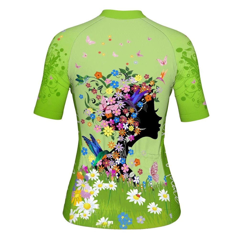 Customized Flower Women's Cycling Jersey Short Sleeve