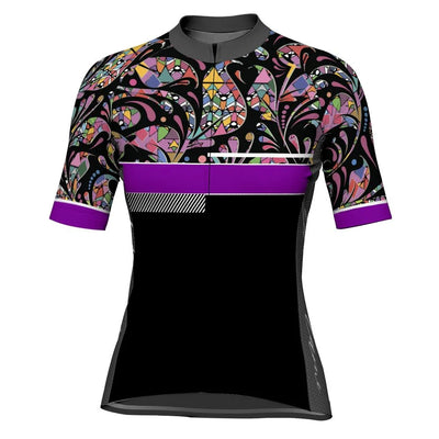 Customized Flower Women's Cycling Jersey Short Sleeve