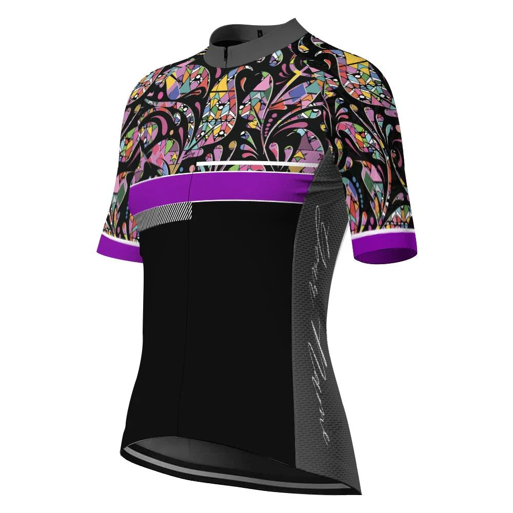 Customized Flower Women's Cycling Jersey Short Sleeve