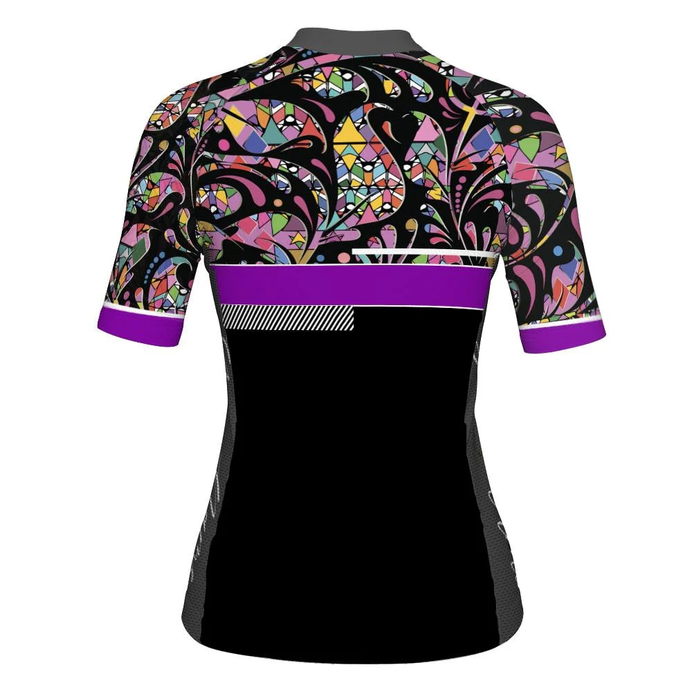 Customized Flower Women's Cycling Jersey Short Sleeve