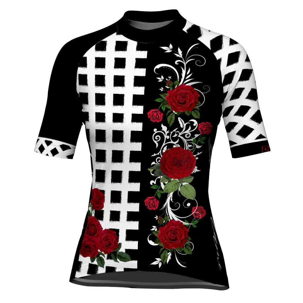Customized Flower Women's Cycling Jersey Short Sleeve