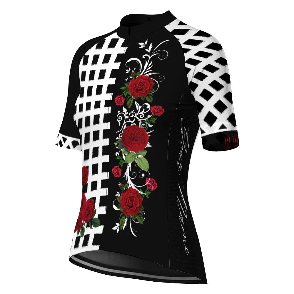 Customized Flower Women's Cycling Jersey Short Sleeve