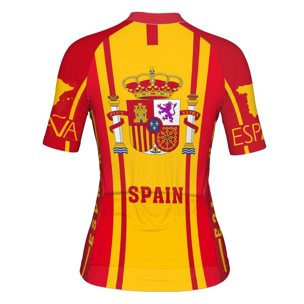 Customized Spain Women's Cycling Jersey Short Sleeve
