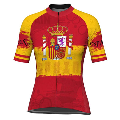 Customized Spain Women's Cycling Jersey Short Sleeve
