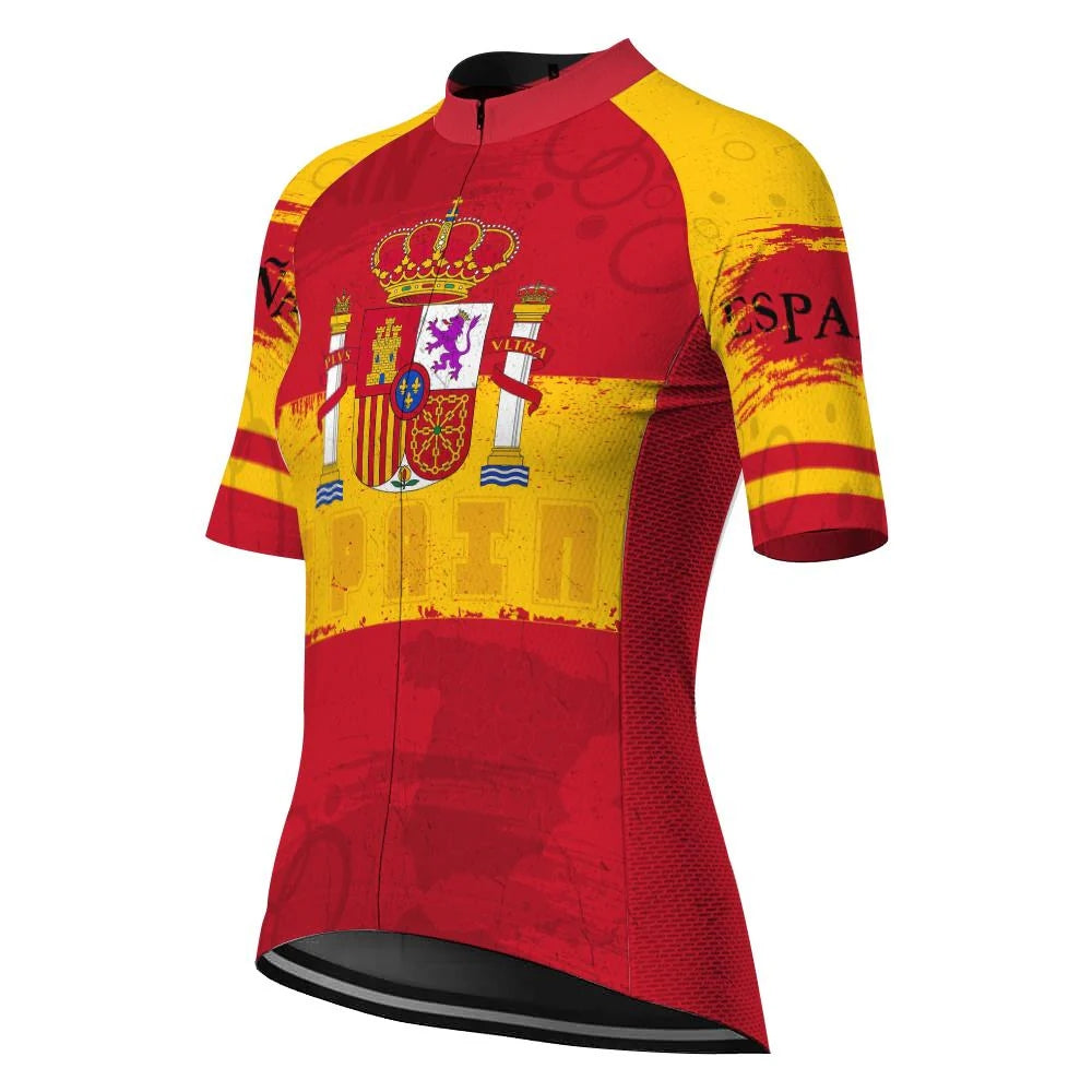 Customized Spain Women's Cycling Jersey Short Sleeve