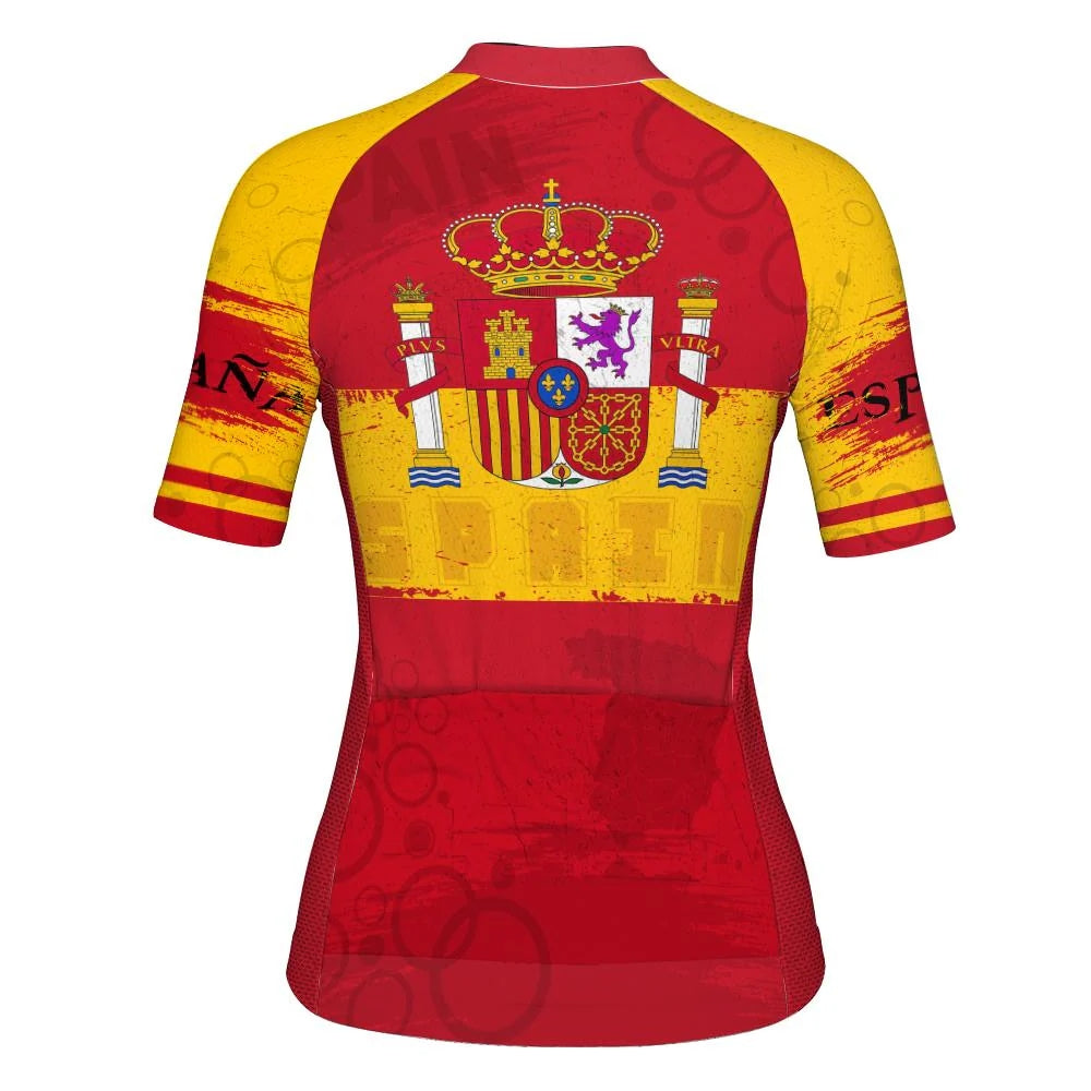 Customized Spain Women's Cycling Jersey Short Sleeve